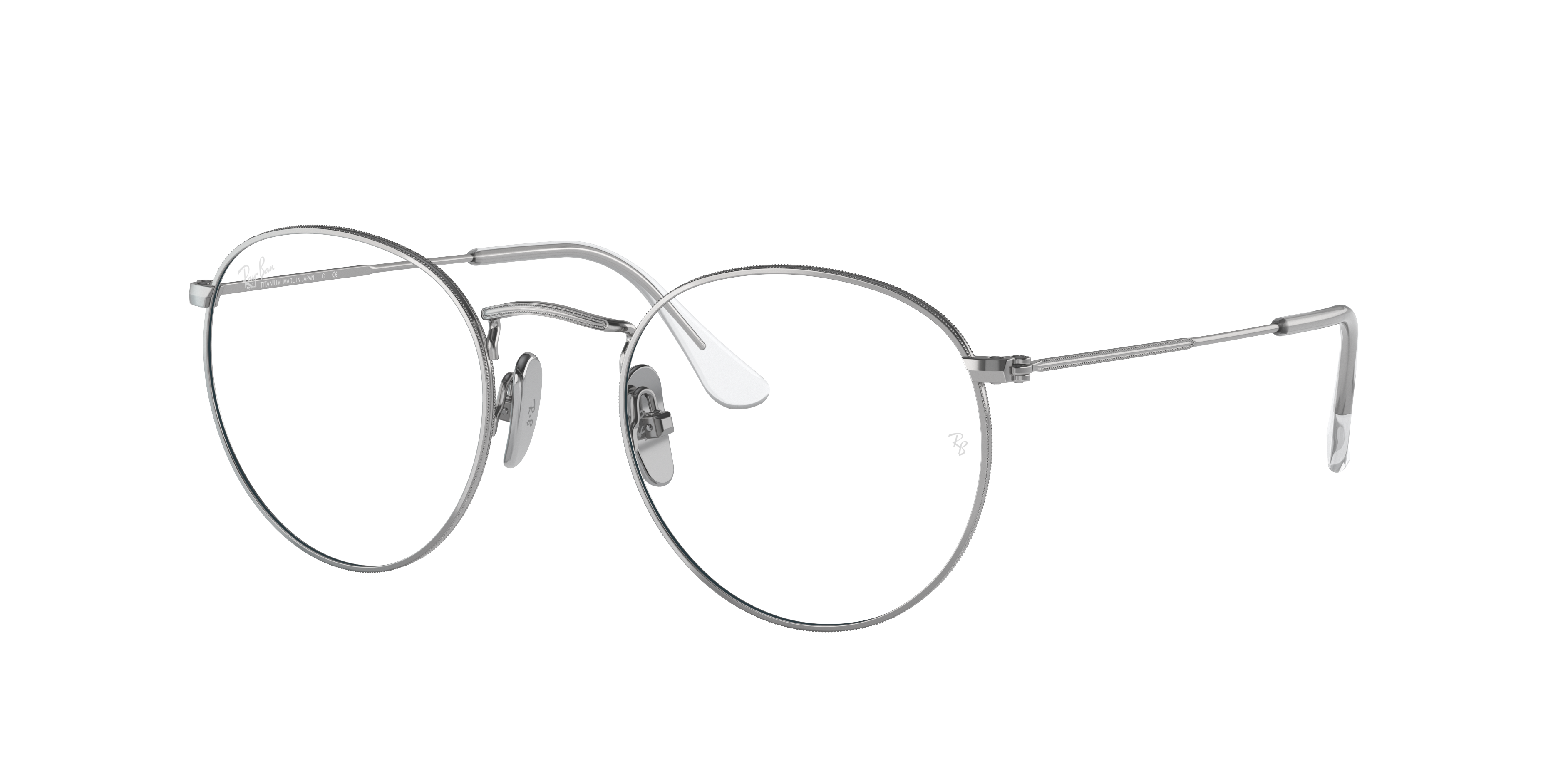 Round Titanium Optics Eyeglasses with Silver | Ray-Ban®