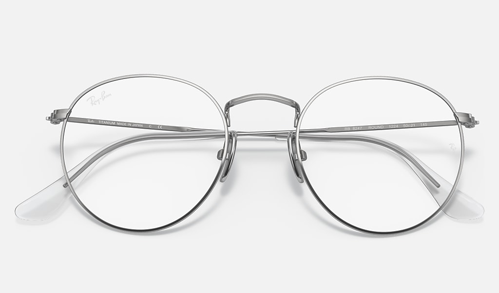 Round Titanium Optics Eyeglasses with Silver Frame | Ray-Ban®