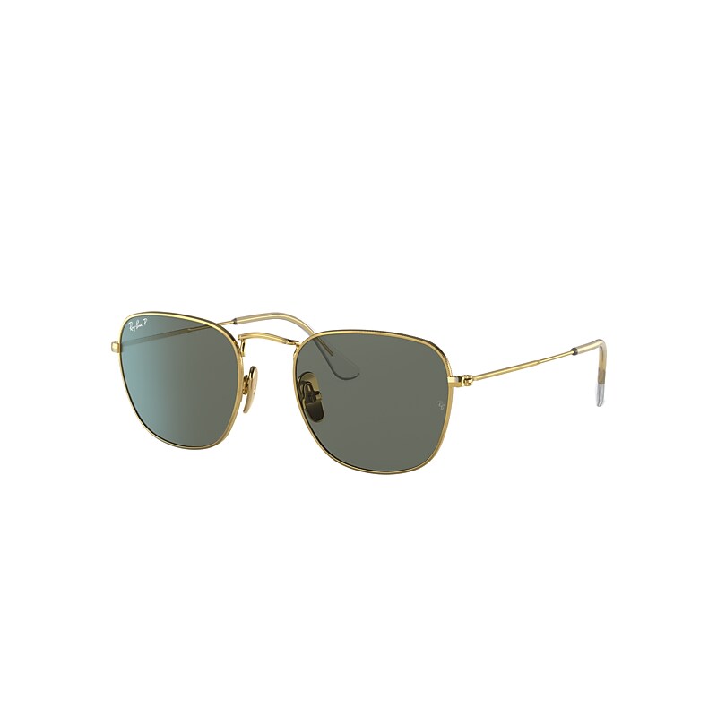 Ray-Ban Frank Titanium Sunglasses Gold Frame Green Lenses Polarized 51-20 product image