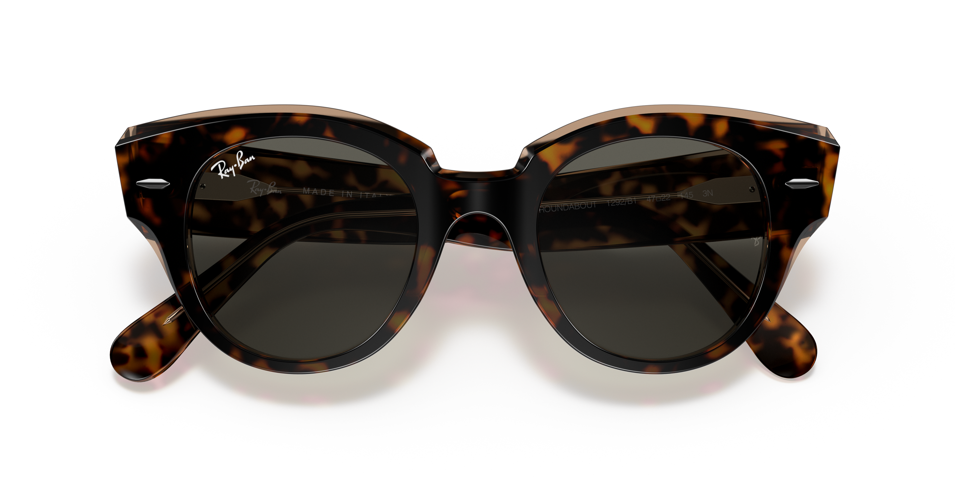 Roundabout Sunglasses in Havana On Transparent Brown and Dark Grey 