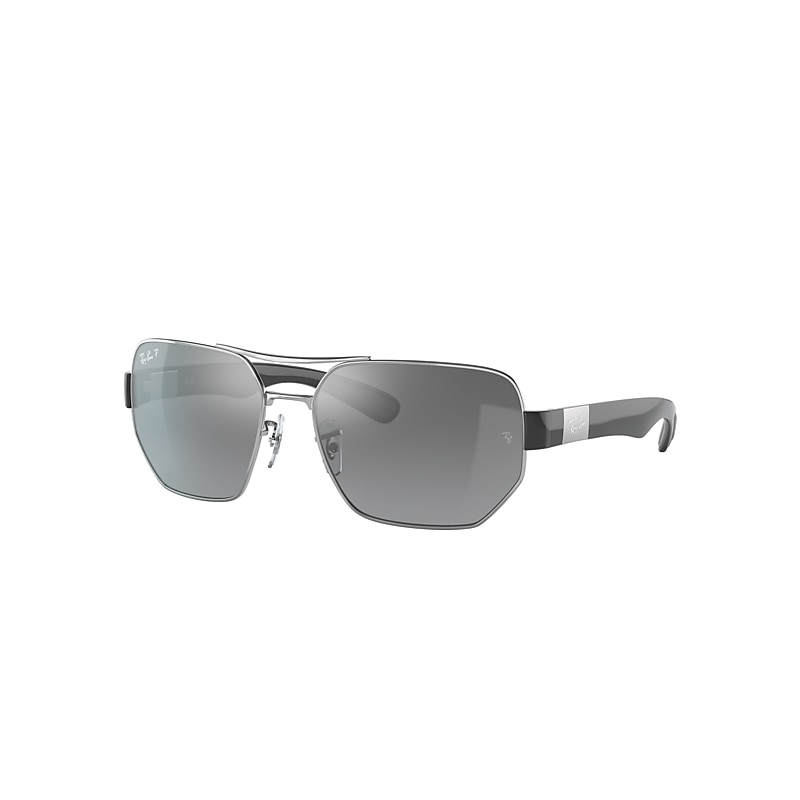 Ray-Ban Rb3672 Sunglasses Grey Frame Silver Lenses Polarized 60-17 product image