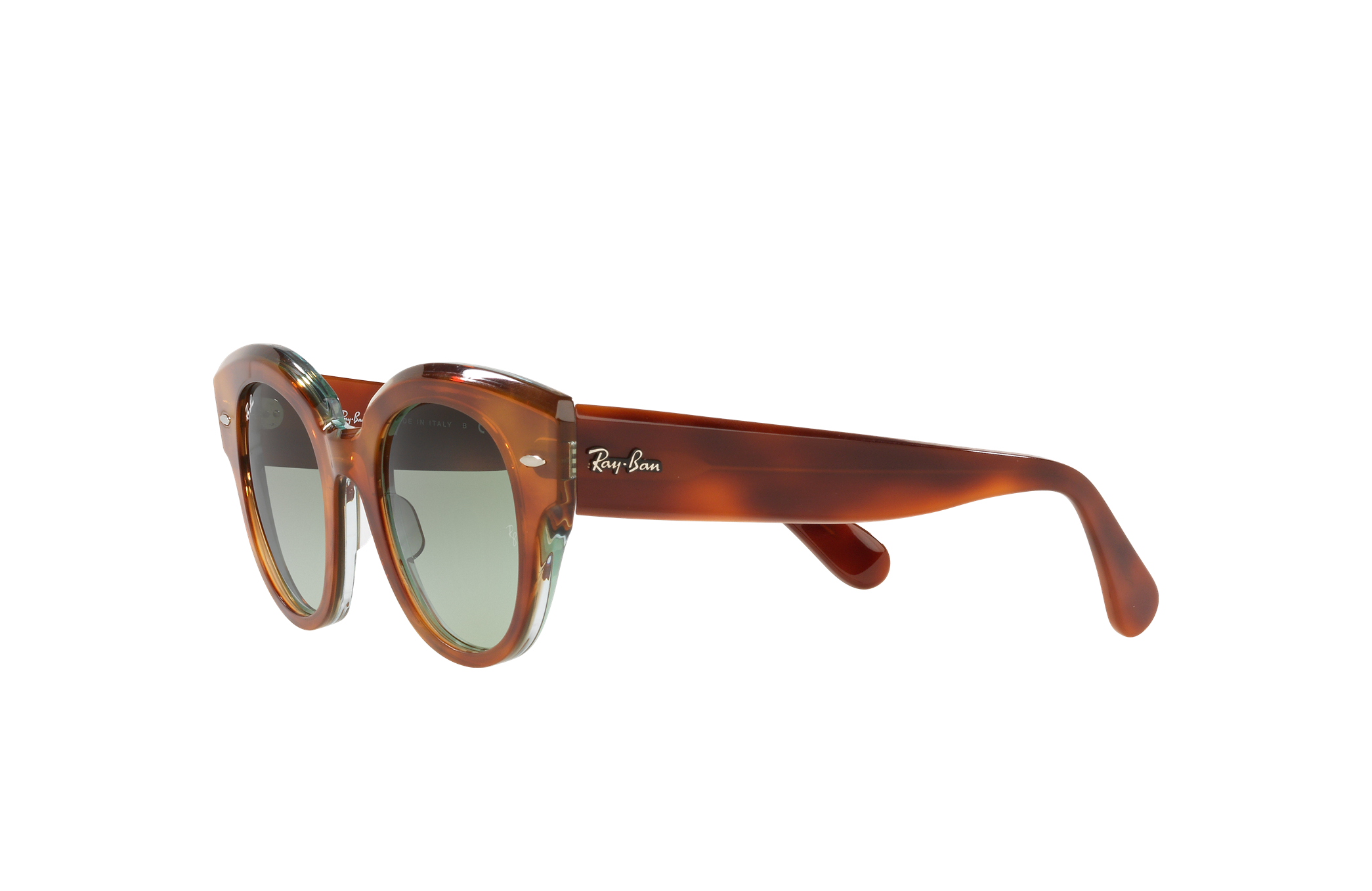 Roundabout Sunglasses in Green Tortoise 
