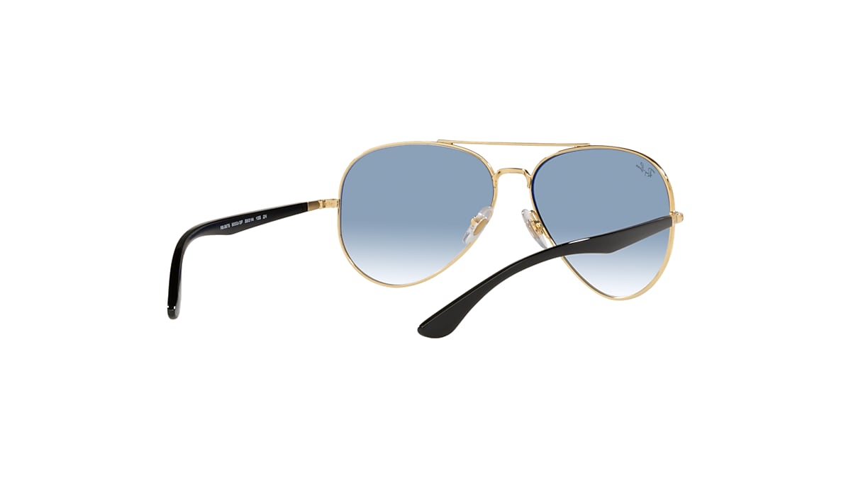 RB3675 Sunglasses in Black On Gold and Light Blue - RB3675 | Ray 