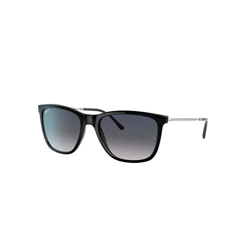 Ray-Ban Rb4344 Sunglasses Silver Frame Blue Lenses Polarized 56-19 product image