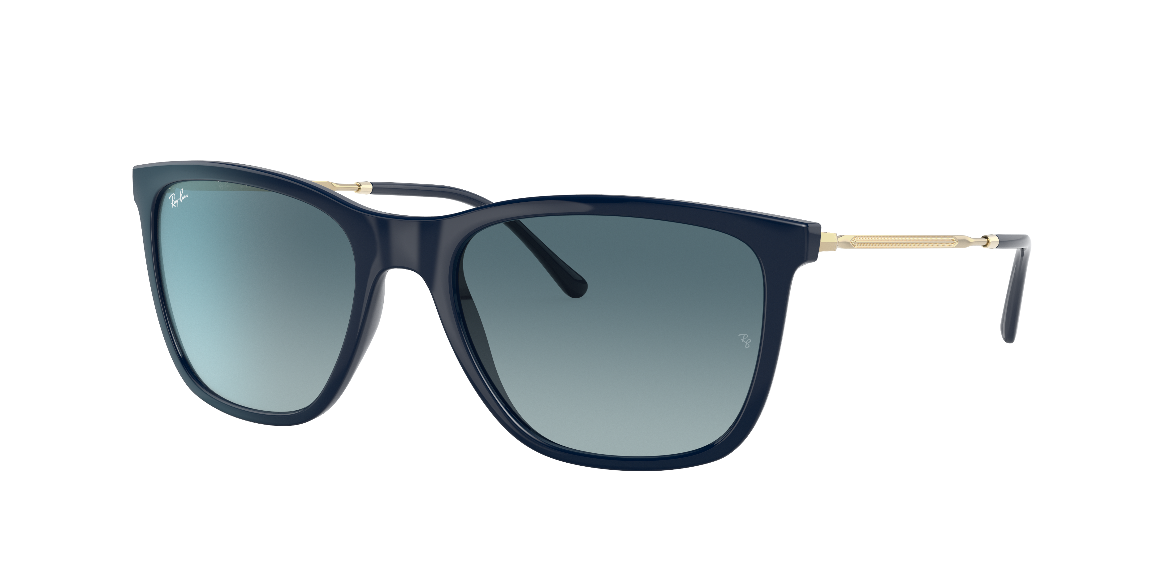 Ray Ban Rb4344 Sunglasses Gold Frame Grey Lenses 56-19