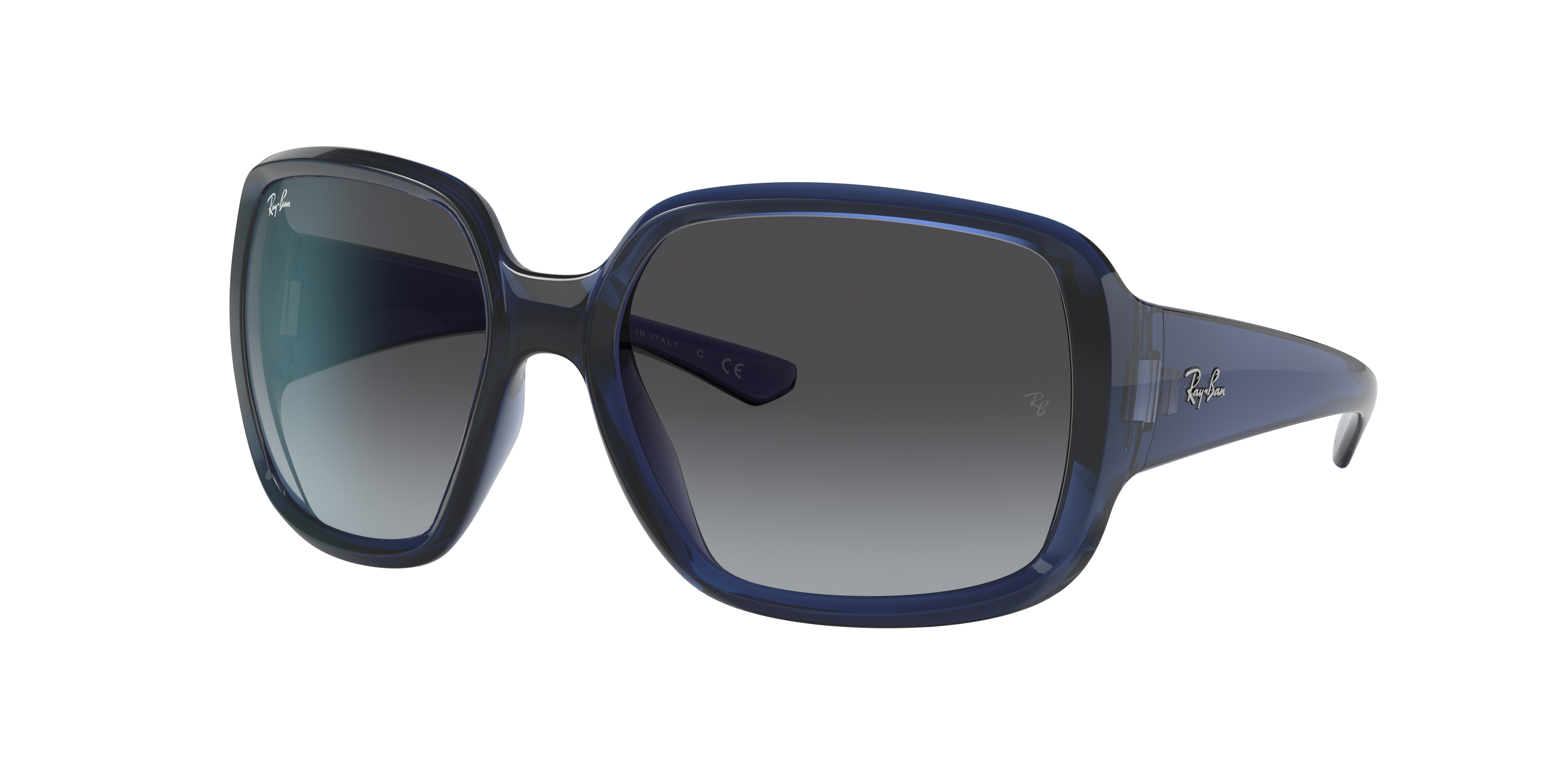 Ray Ban Rb4347 Sunglasses Transparent Blue Frame Grey Lenses 60-18