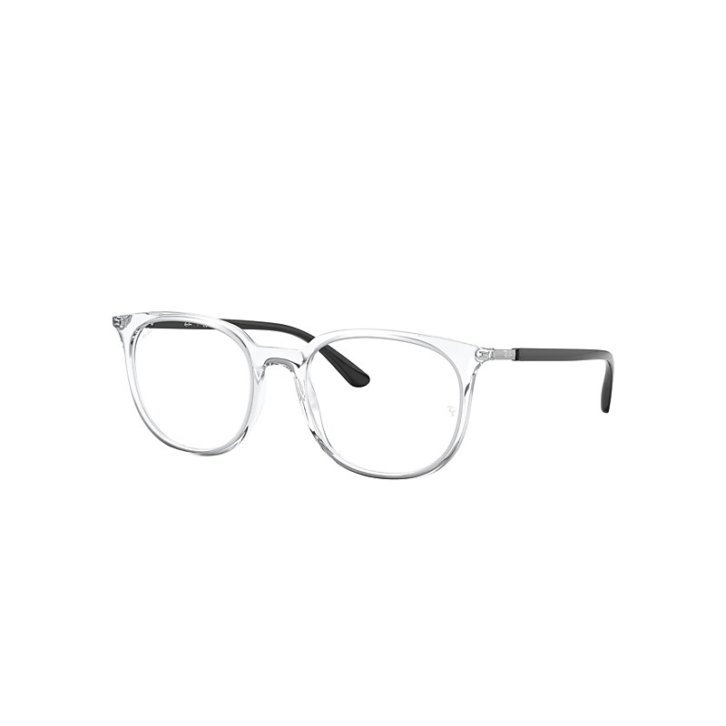 Ray-Ban Eyeglasses Unisex Rb7190 Optics - Black Frame Clear Lenses 53-19