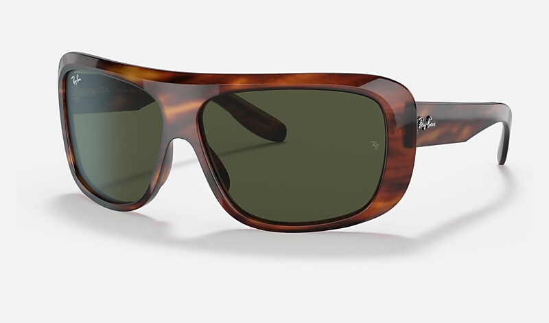 BLAIR Sunglasses in Striped Havana and Green - RB2196 | Ray-Ban® US