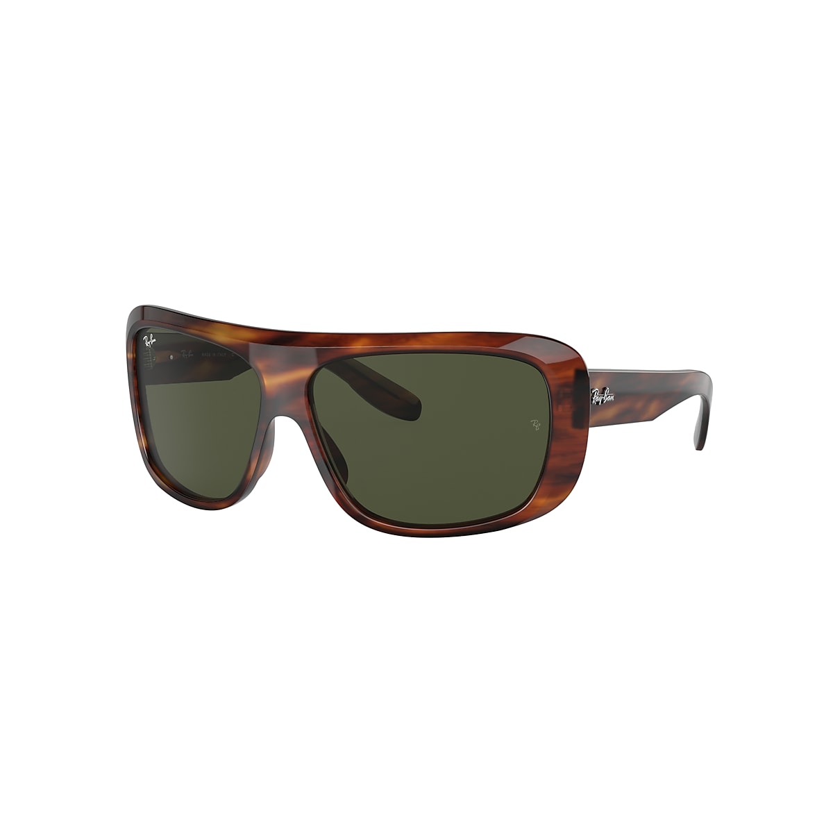 BLAIR Sunglasses in Striped Havana and Green - RB2196 | Ray