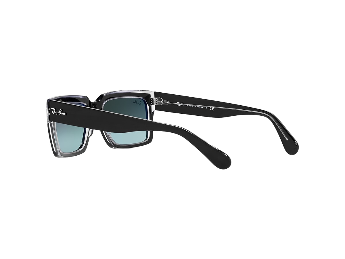 Inverness Sunglasses in Black On Transparent and Blue | Ray-Ban®