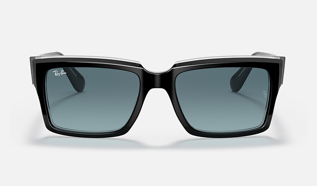 Inverness Sunglasses in Black On Transparent and Blue | Ray-Ban®