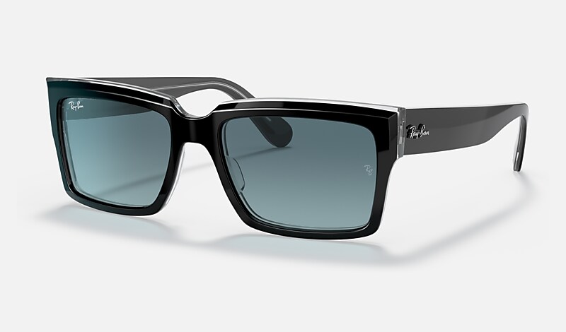 INVERNESS Sunglasses in Black On Transparent and Blue - RB2191