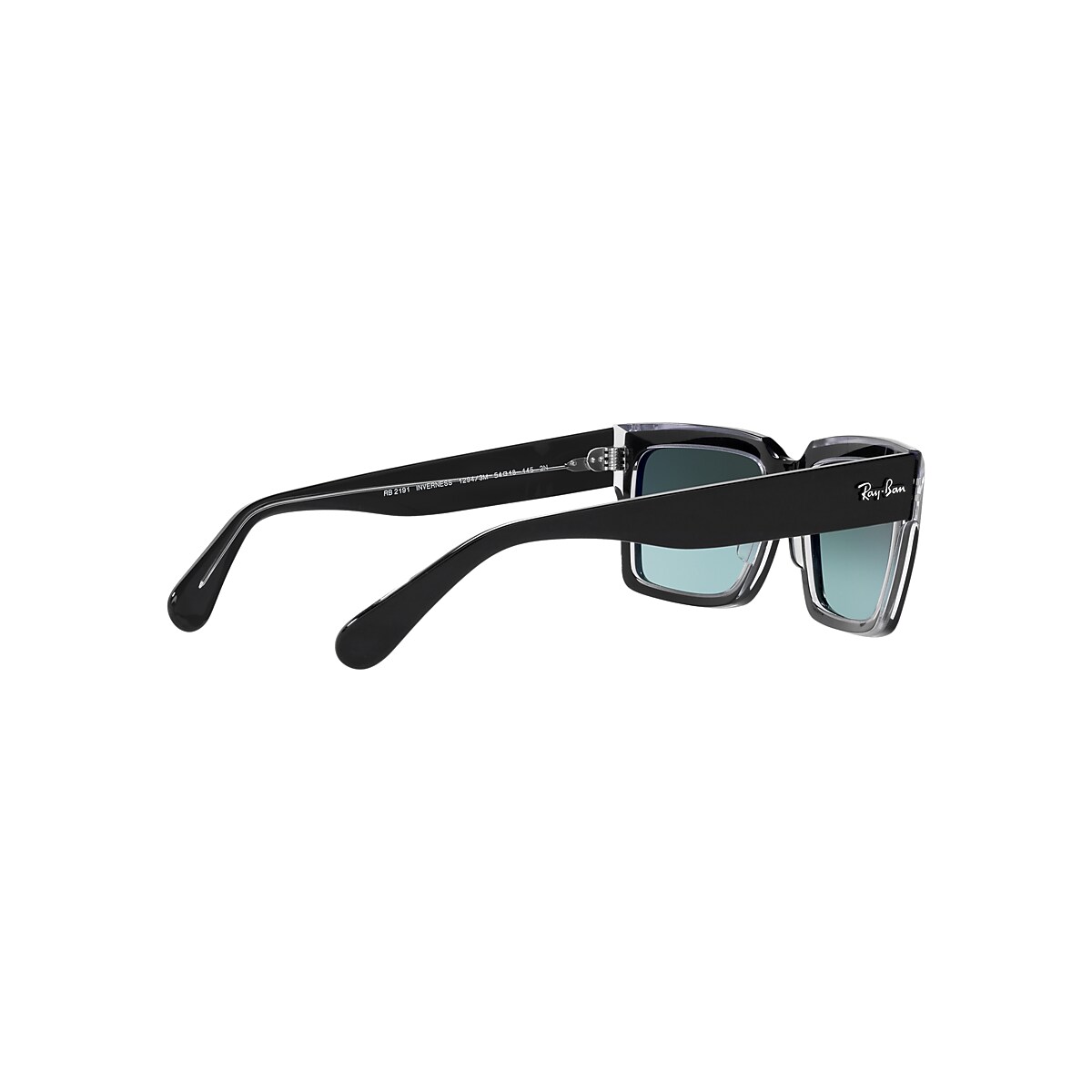 INVERNESS Sunglasses in Black On Transparent and Blue