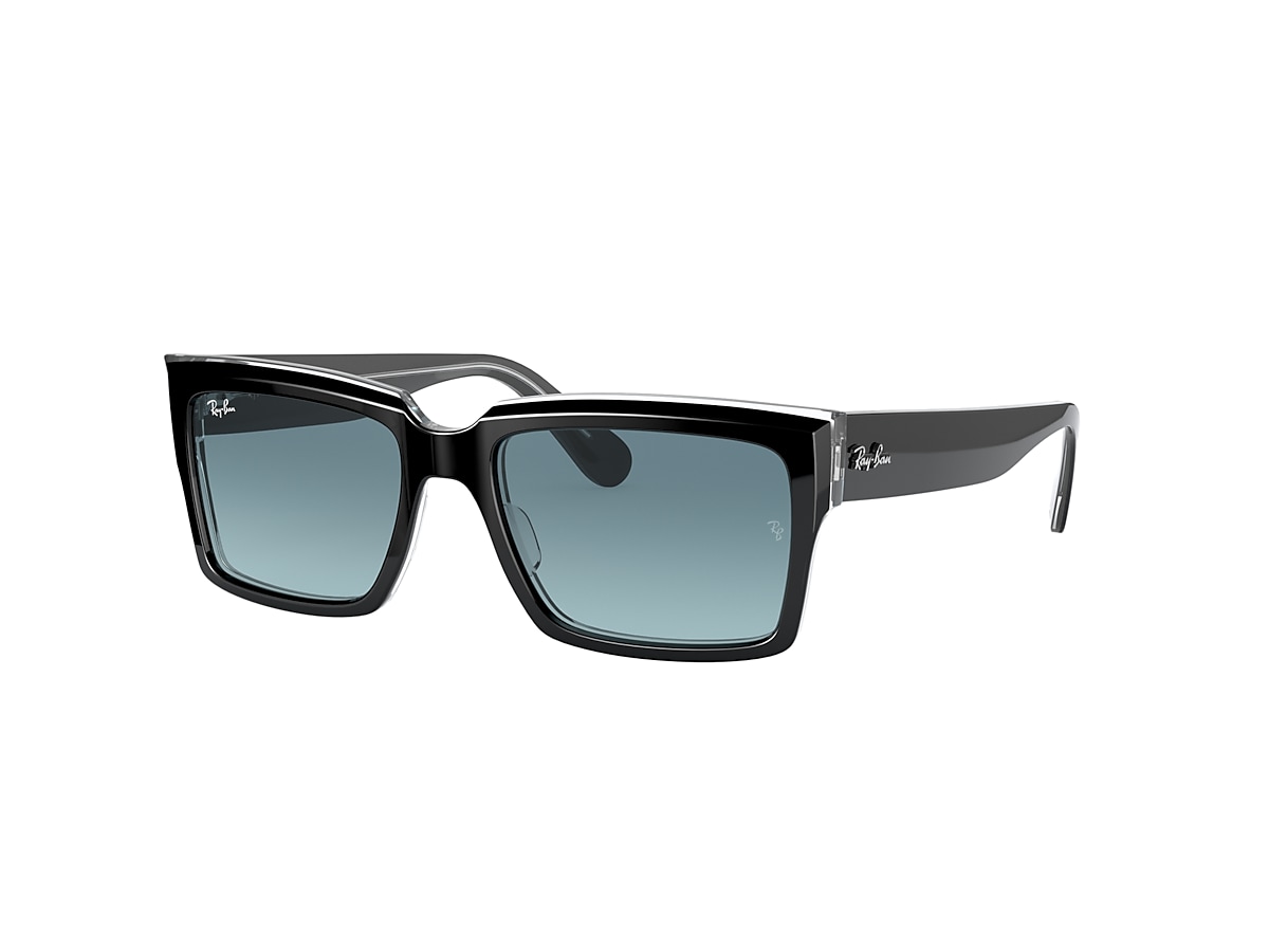 INVERNESS Sunglasses in Black On Transparent and Blue