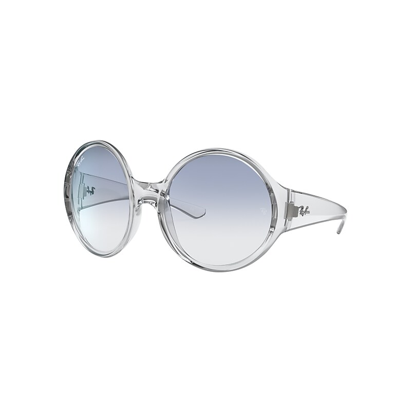 Ray-Ban Rb4345 Sunglasses Transparent Frame Blue Lenses 58-20