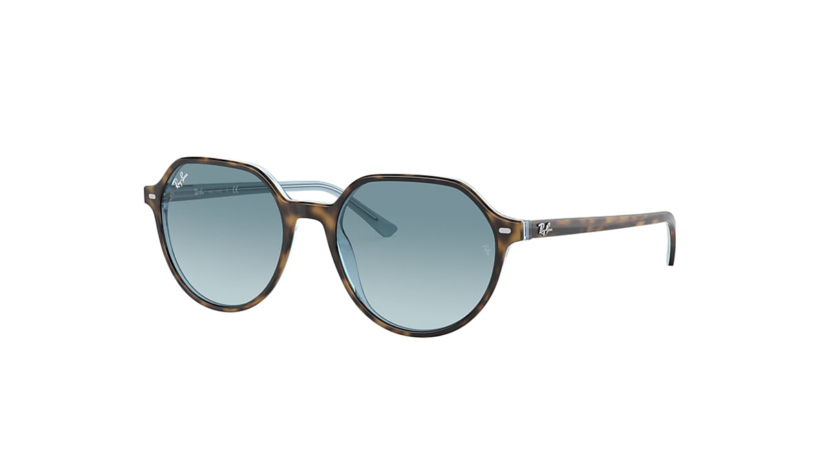 【レイバン公式ストア】 Ray-Ban® THALIA サングラス | ライトブルー上にバーガンディー X ブルー 諧調グレー - RB2195F