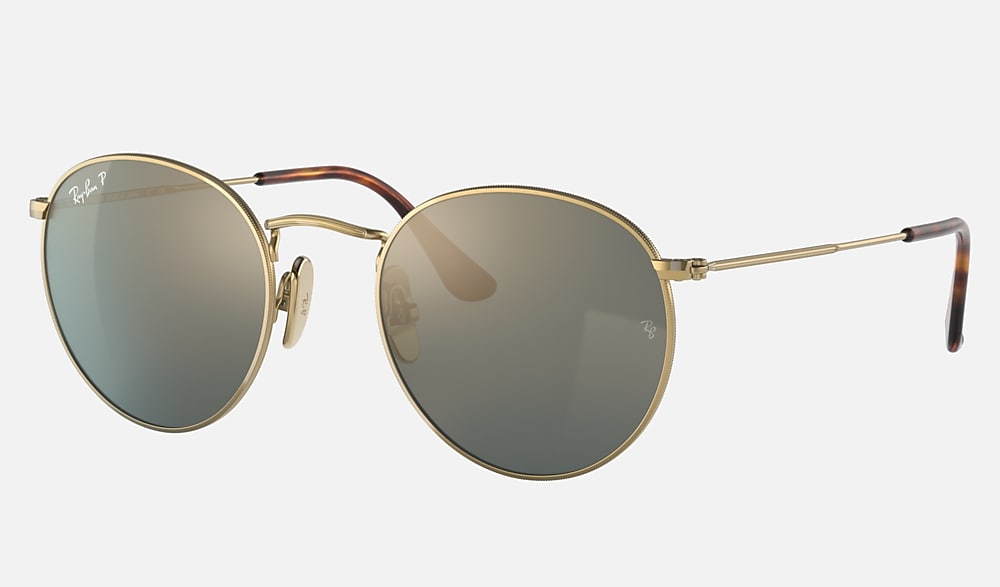 金色搭藍色∕金色的ROUND TITANIUM 太陽眼鏡- RB8247 | Ray-Ban