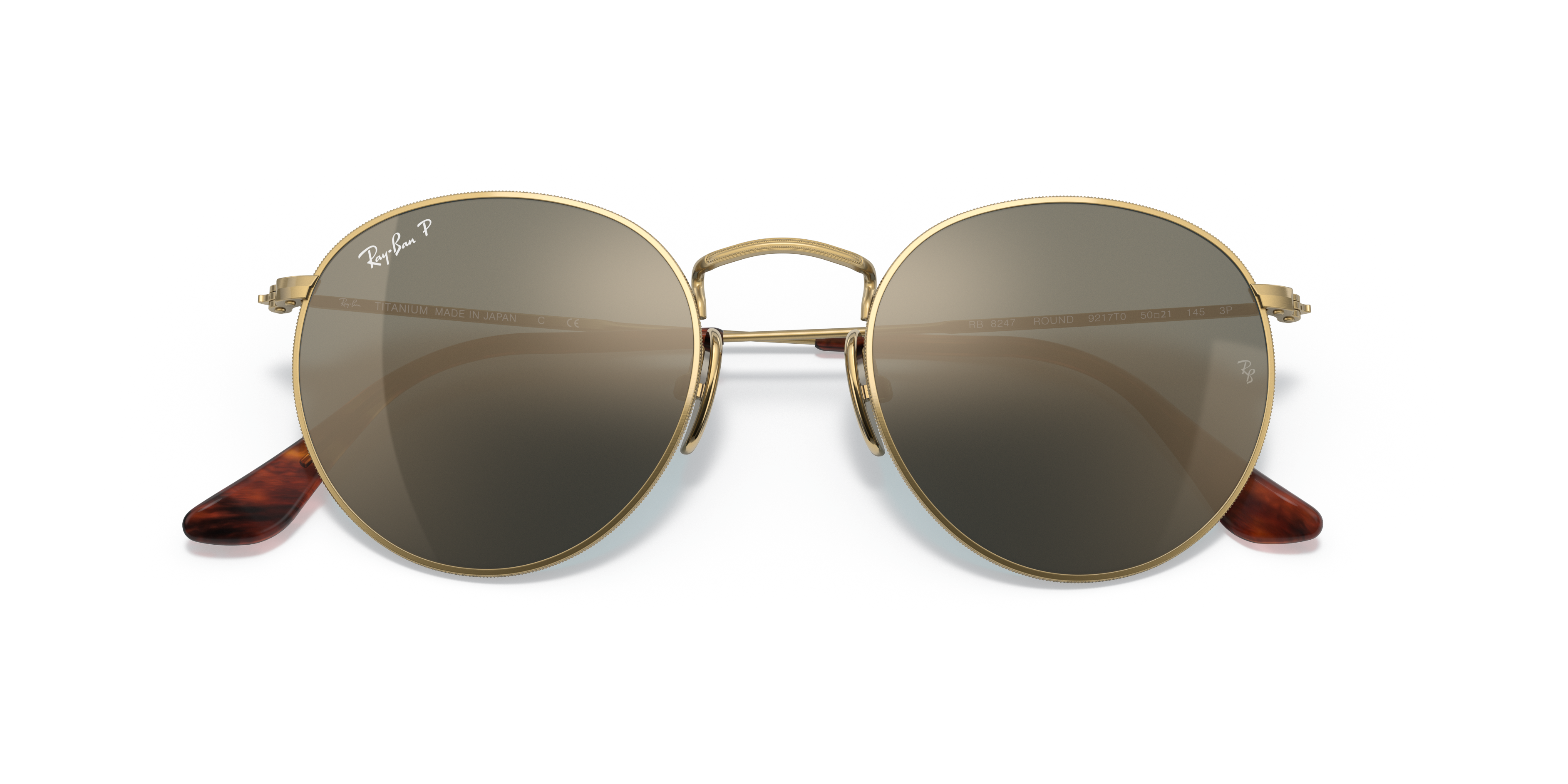 ray ban round matte gold