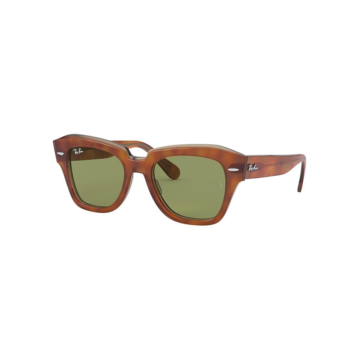 STATE STREET Sunglasses in Havana On Transparent Beige and