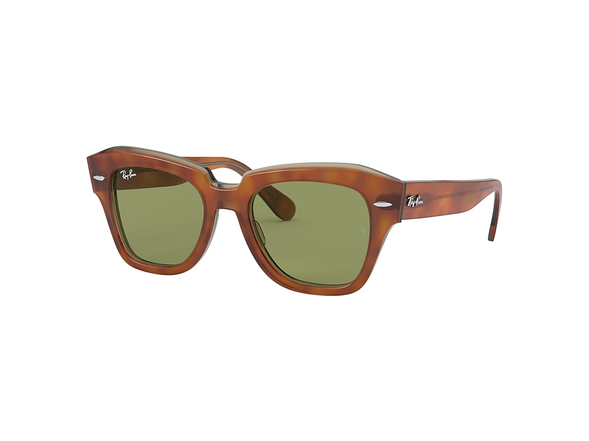 STATE STREET Sunglasses in Havana On Transparent Beige and 