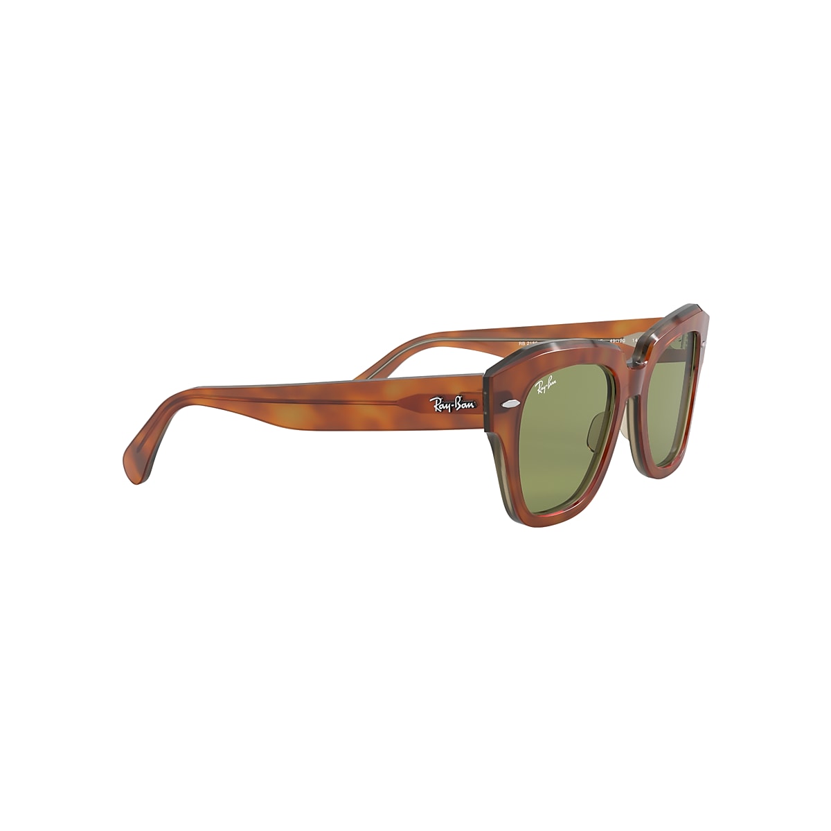 STATE STREET Sunglasses in Havana On Transparent Beige and