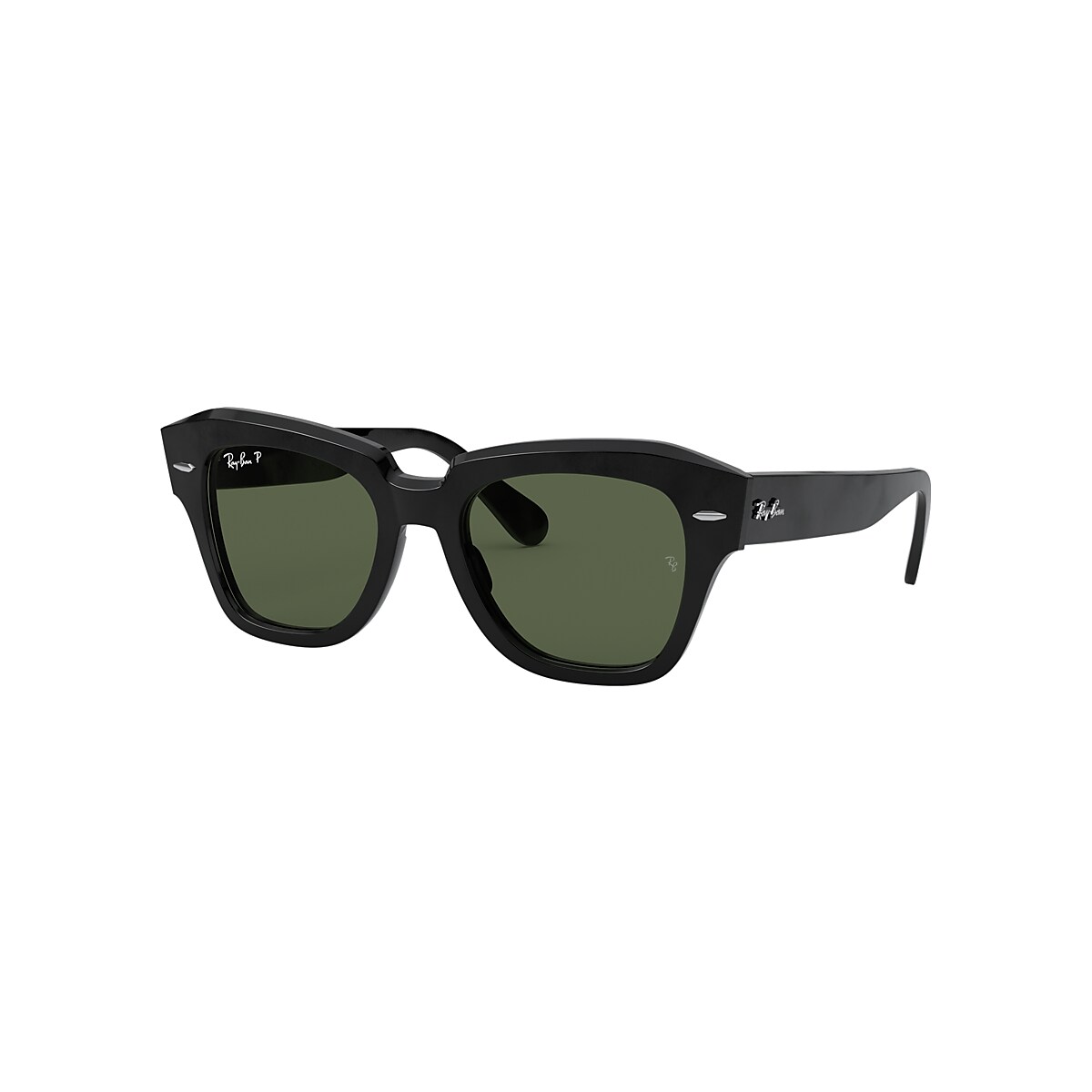 Ray-Ban Sunglasses State Street Black Frame Green Lenses