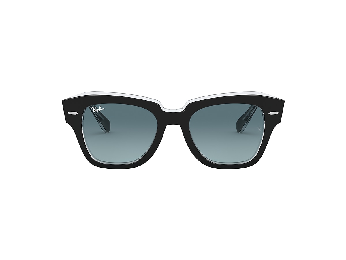 Sat様★ STATE STREET Sunglasses in Black On Transparent and Blue