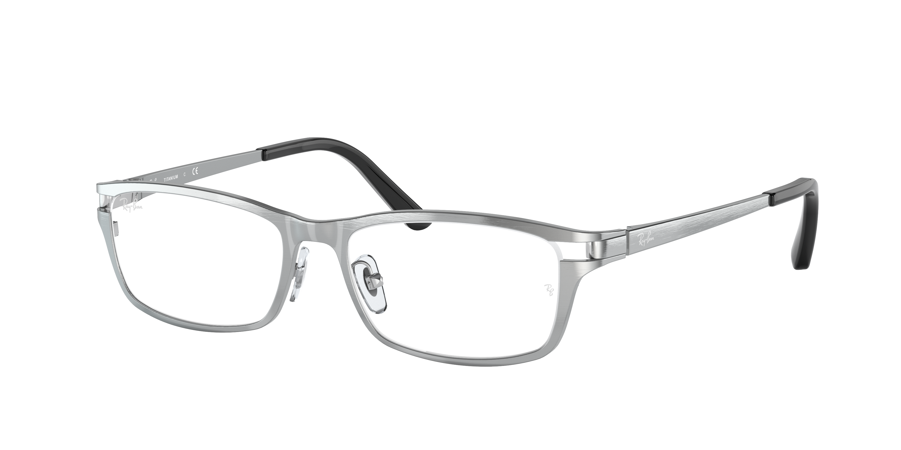 Ray Ban Rb8927 Rb8727 Optics Eyeglasses with Polished Silver and Clear (54-16 ...
