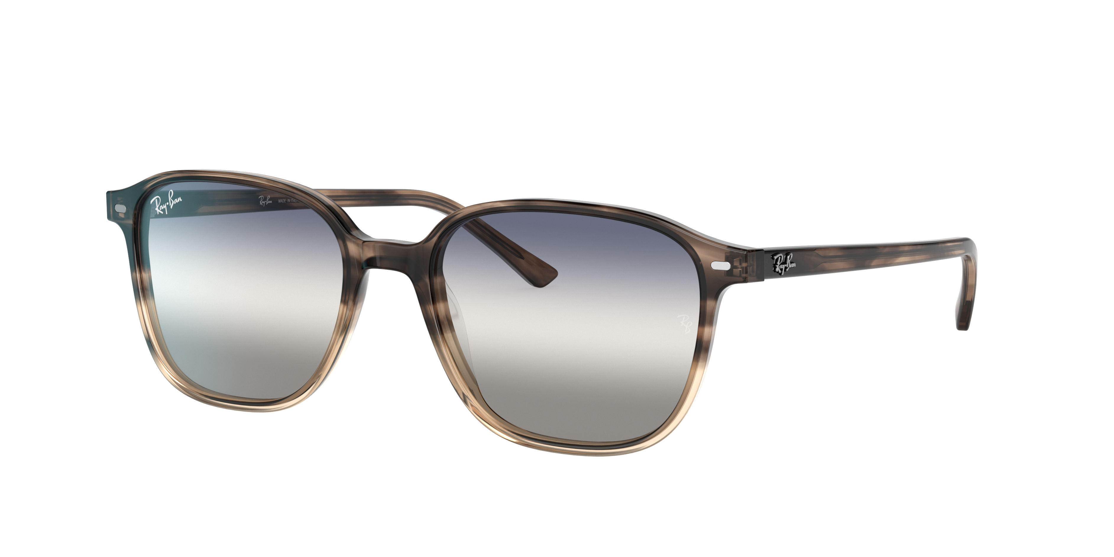 Ray Ban Leonard Bi-gradient Sunglasses Tortoise Frame Blue Lenses 53-18