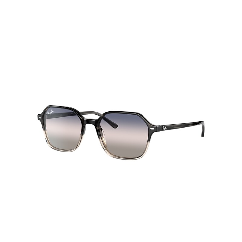 Ray-Ban John Bi-gradient Sunglasses Grey Havana Frame Pink Lenses 53-18