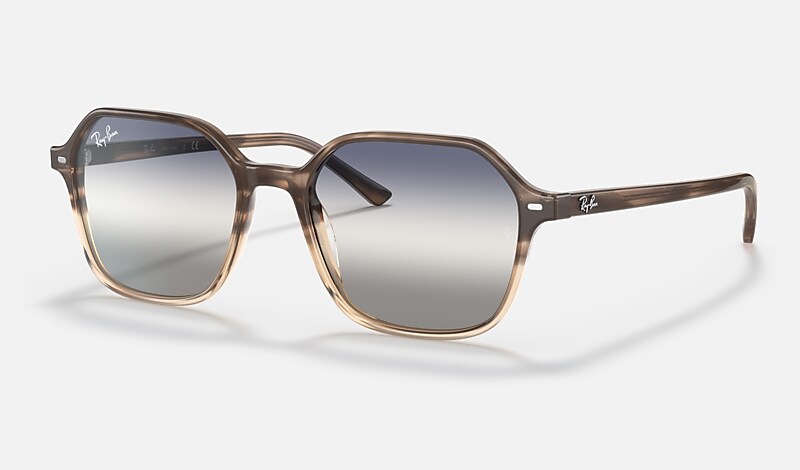 JOHN BI-GRADIENT Sunglasses in Brown Havana and Blue/Grey - RB2194