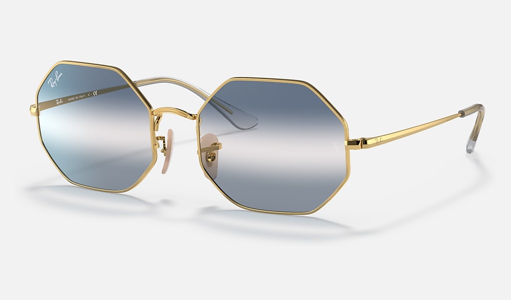 Octagon 1972 Bi-gradient Sunglasses in Gold and Clear Blue | Ray-Ban®