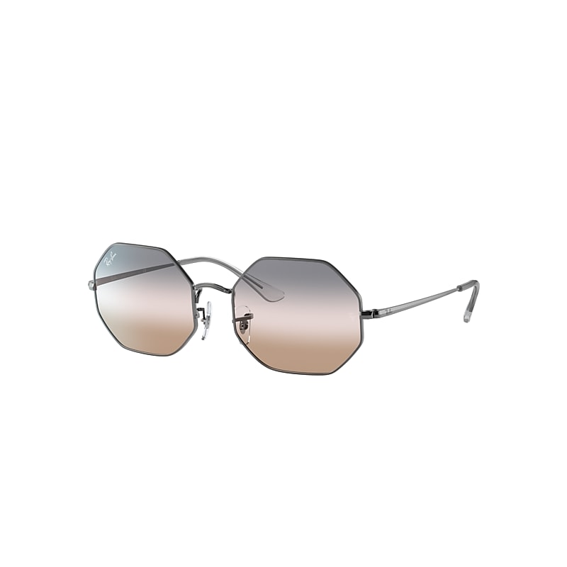 Ray-Ban Octagon 1972 Bi-gradient Sunglasses Gunmetal Frame Pink Lenses 54-19