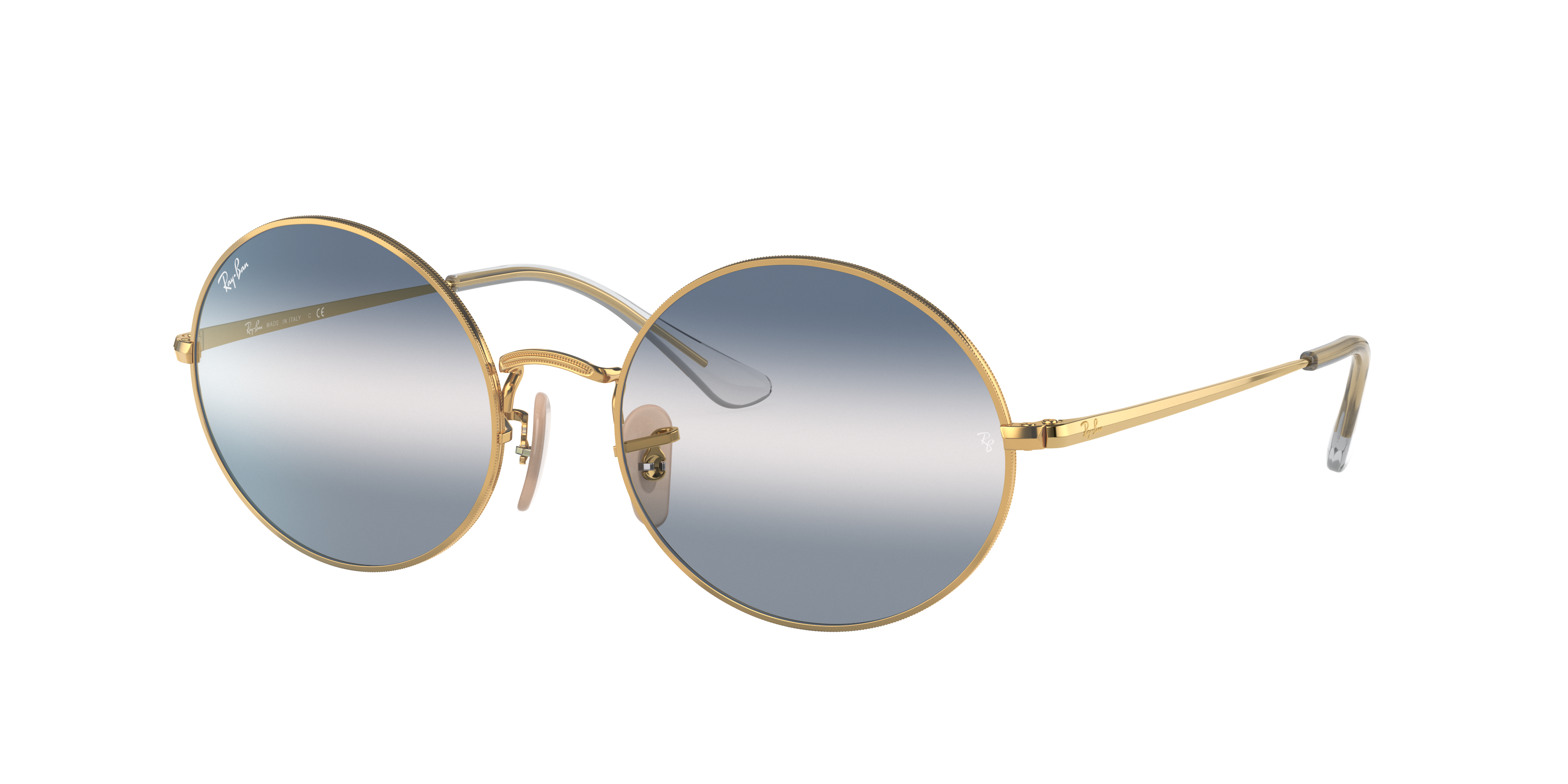 Oval 1970 Bi-gradient Sunglasses in Gold and Clear Blue | Ray-Ban®