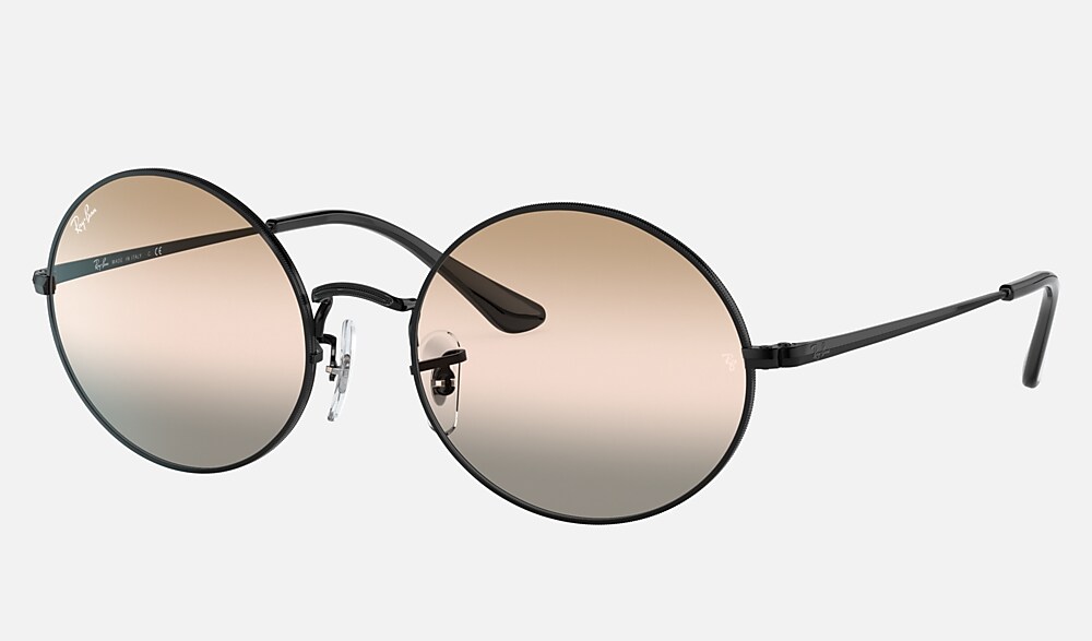 OVAL 1970 BI-GRADIENT Sunglasses in Black and Pink/Brown