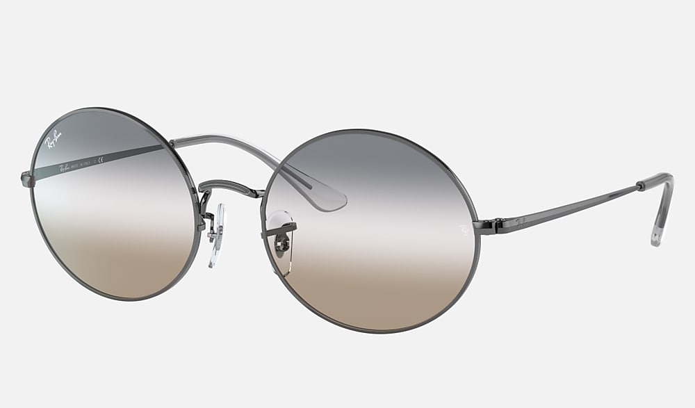 OVAL 1970 BI-GRADIENT Sunglasses in Gunmetal and Clear Grey/Brown