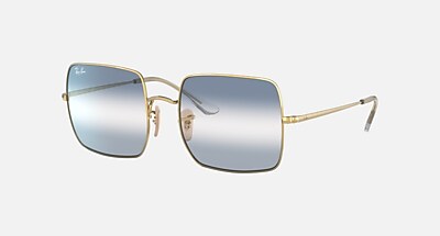 SQUARE 1971 BI-GRADIENT Sunglasses in Arista Gold and Clear Blue