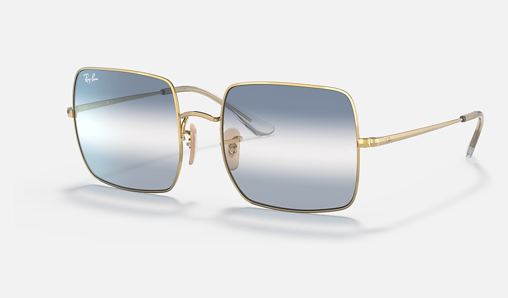 Square 1971 Bi-gradient Sunglasses in Gold and Clear Blue | Ray-Ban®