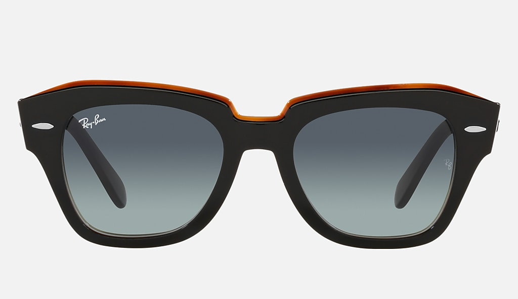 State Street Sunglasses in Black On Brown and Grey/Blue | Ray-Ban®