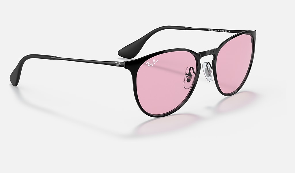 Metal Sunglasses in Black and Pink Photochromic |