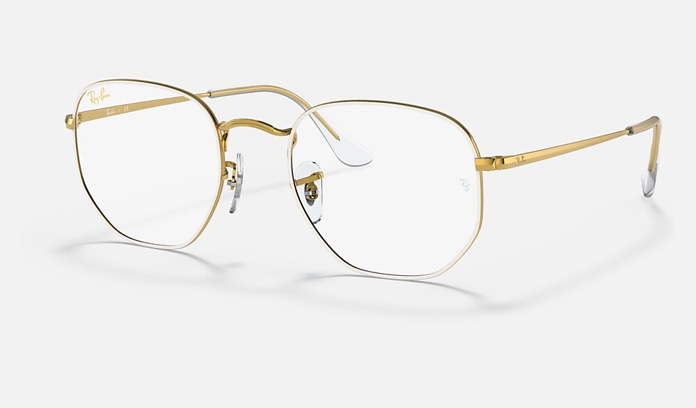 Hexagonal Optics Eyeglasses with White Frame | Ray-Ban®
