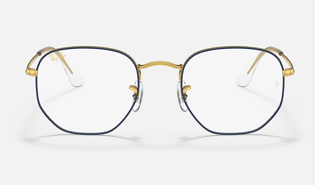 Hexagonal Optics Eyeglasses with Blue Frame | Ray-Ban®