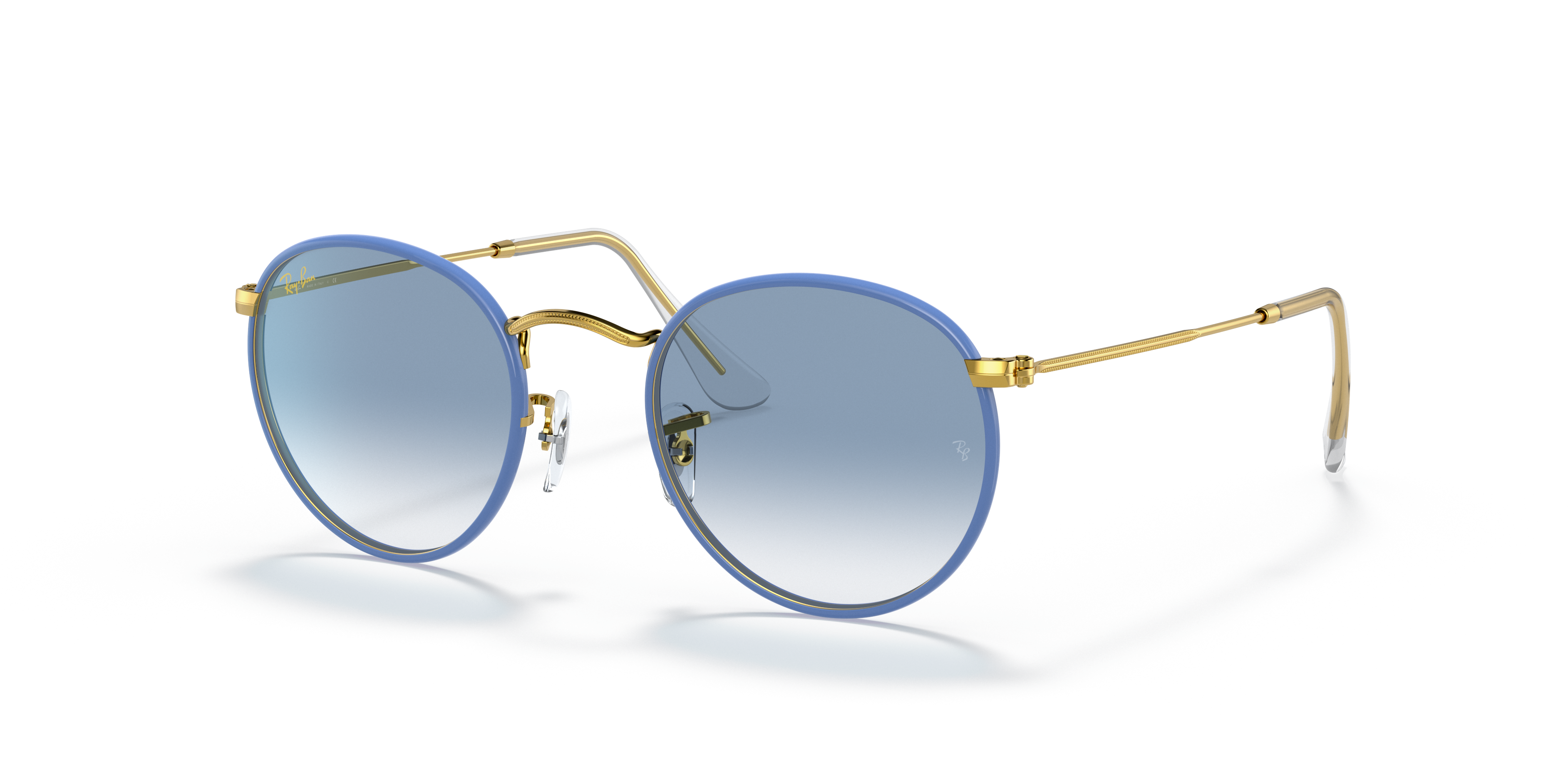 rayban round blue