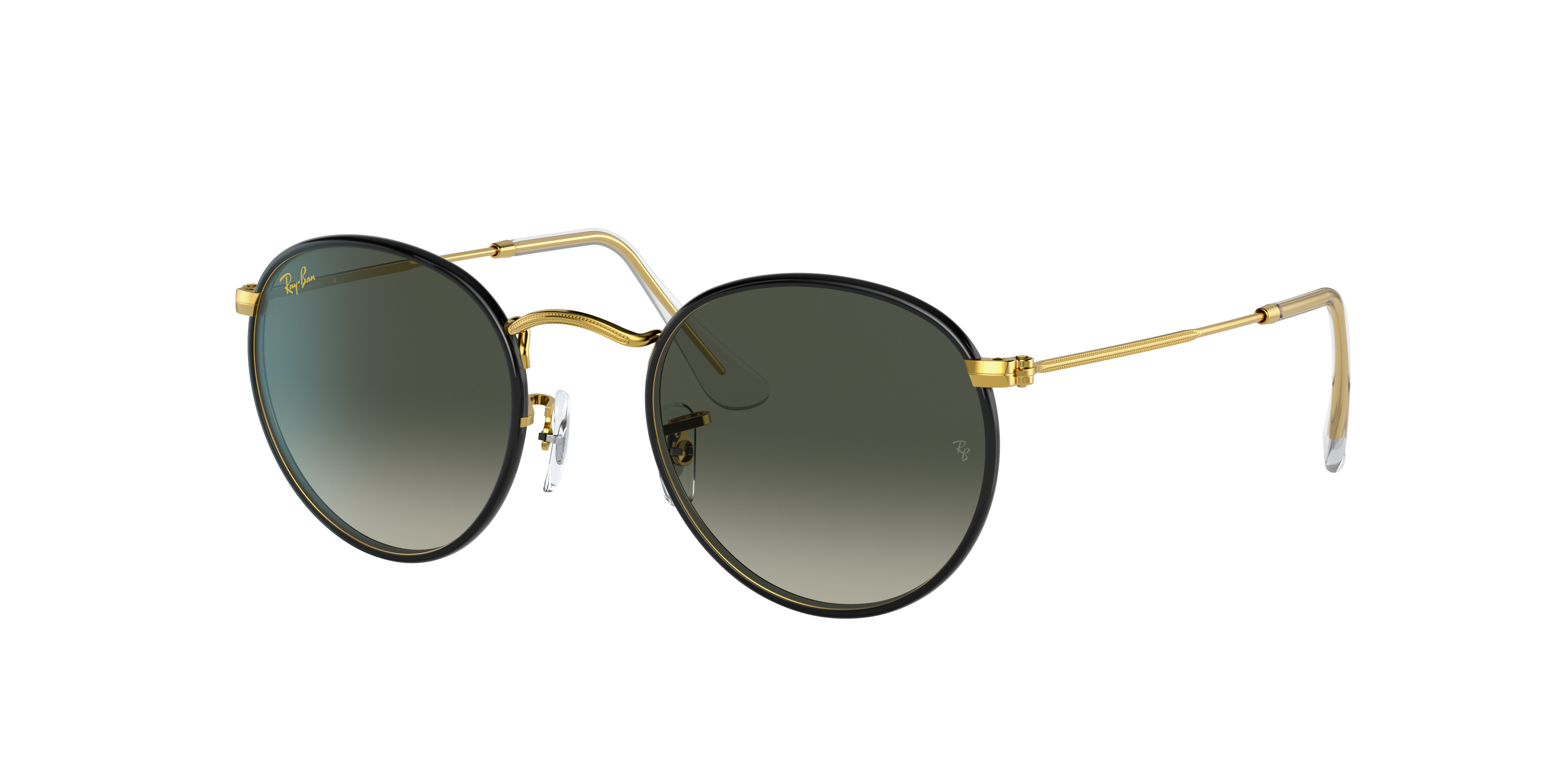 Shop Ray Ban Round Metal Full Color Legend Sunglasses Gold Frame Grey Lenses 50-21