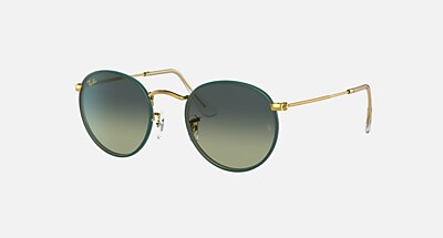 ROUND METAL FULL COLOR LEGEND Sunglasses in Black On Gold