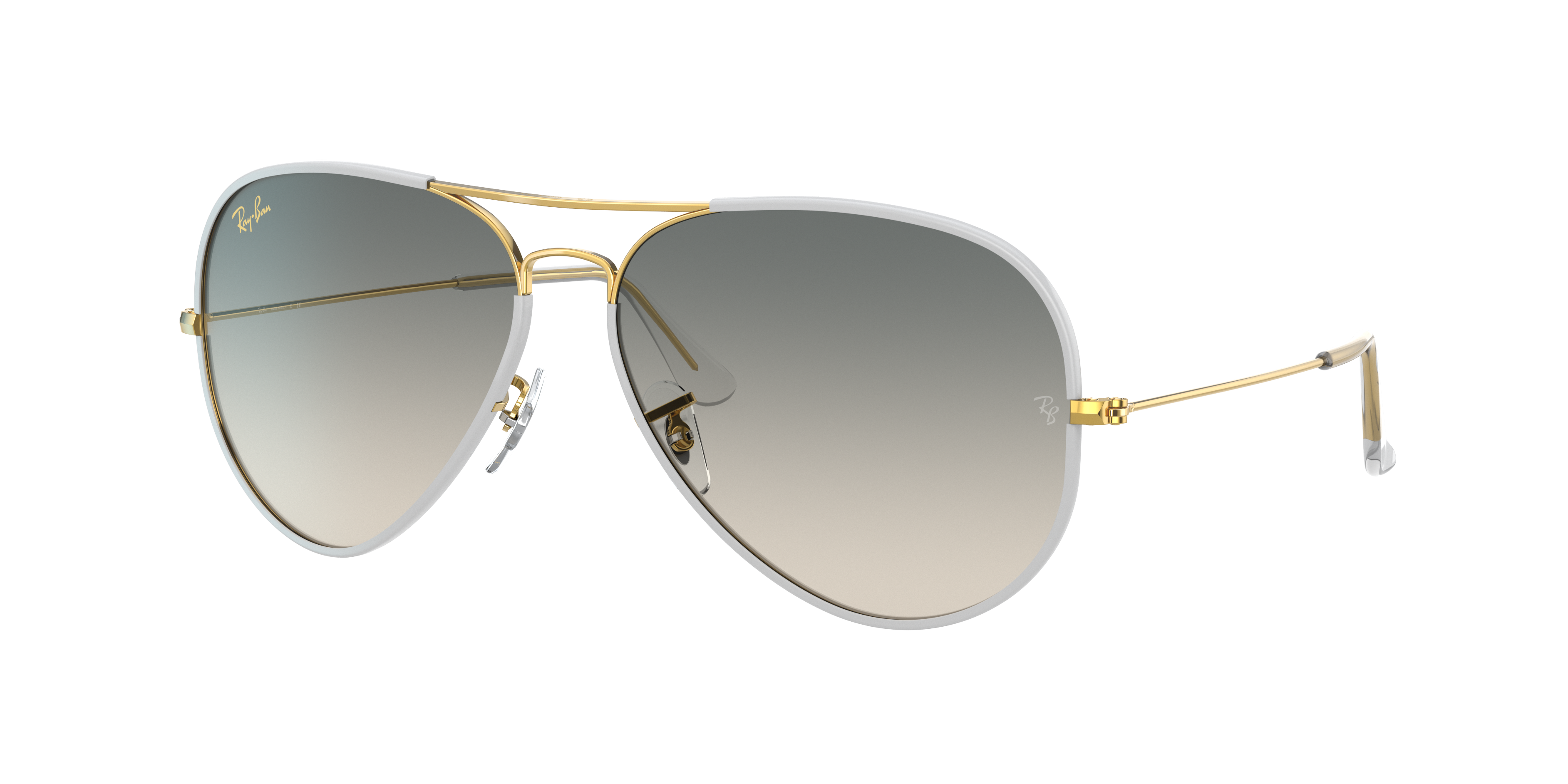 Ray Ban Aviator Full Color Legend Sunglasses Gold Frame Grey Lenses 58-14