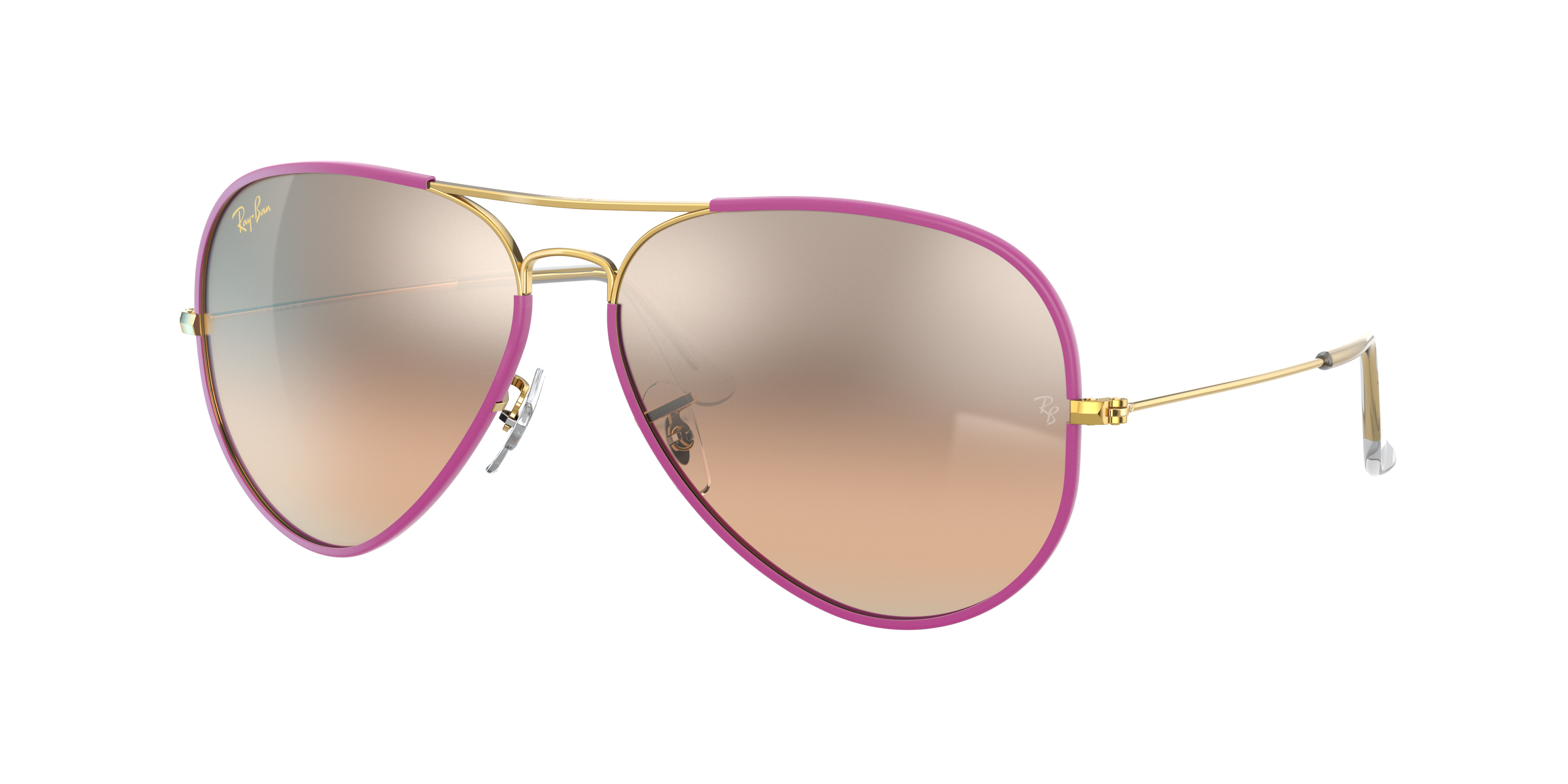 Ray Ban Aviator Full Color Legend Sunglasses Gold Frame Silver Lenses 58-14
