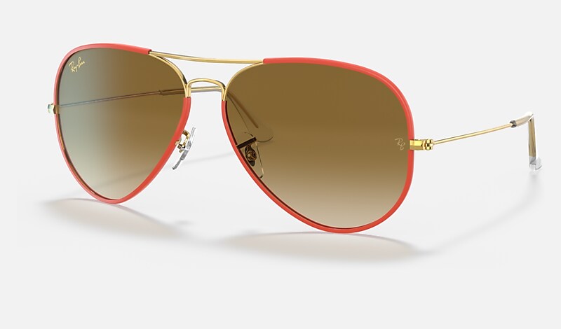 Red aviator hot sale sunglasses ray ban