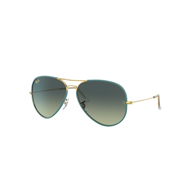 Ray-Ban Aviator Full Color Legend Sunglasses Gold Frame Green Lenses 58-14 product image