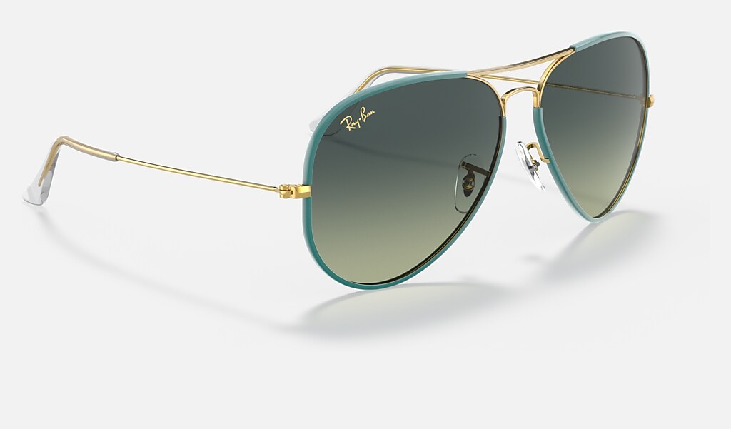Aviator Full Color Legend Sunglasses in Green and Green/Blue | Ray-Ban®